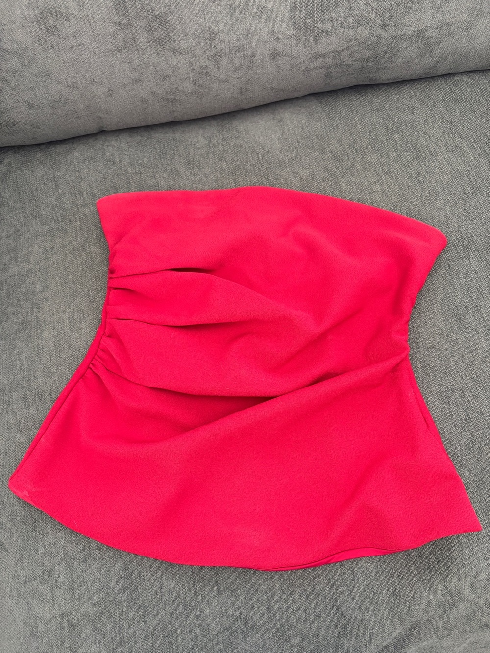 Abercrombie Strapless Red Ruched Top